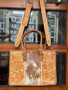 Bolso de Mano de Piel de Vaca Auténtica para Mujer, Bolso de Cuero Elegante para Tallar el Pelo, Bolsos de Mano para Multiusos, Novedad - Product Image 2