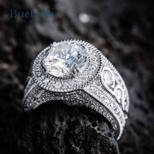 Style Hip Hop Original 925 argent Sterling 14K plaqué or Moissanite diamant glacé bague pour hommes pour bijoux cadeaux - Product Image 5