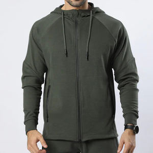High Quality Men's Zip-up Gym Fitness Hoodie with Custom Logo Embroidered Sport Plain Hoodie for Summer Wholesale - Product Image 2