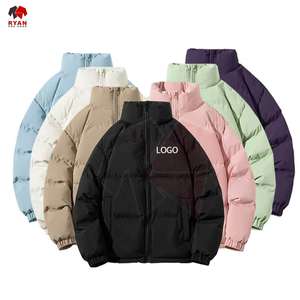 Doudoune d'hiver personnalisée de haute qualité pour hommes avec tissu tissé à col montant, teint dans la plaine et logo personnalisé - Product Image 3