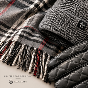 Coffrets cadeaux d'hiver promotionnels personnalisés avec logo d'entreprise, bonnets en tricot, écharpes à carreaux, gants, Fête des Pères, Nouvel An, Femmes - Product Image 4