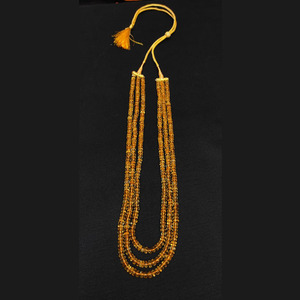 Hecho a mano de 3 capas citrino cuarzo collar llamativo con cuentas 3-4mm Roundel cuentas de piedra lisa citrino Natural hecho a mano - Product Image 5