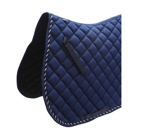Tapis de selle de cheval anglais bleu de qualité supérieure de concepteur Polyester/coton tissu de forage Polycoton anglais équitation équestre - Product Image 3