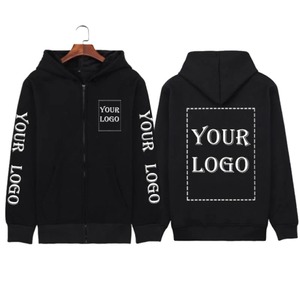 Votre propre conception marque Logo/image vestes zippées personnalisées unisexe bricolage imprimé sweat décontracté couleur unie sweat à capuche ample - Product Image 4