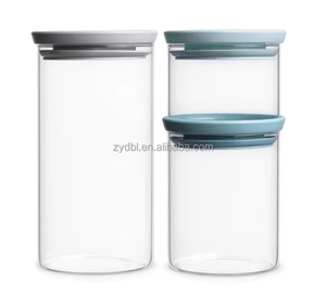 Thiết Kế Hiện Đại Cao Borosilicate Vòng Glass Kẹo Jar Với Silicone Nắp Số Lượng Lớn Container Cho Thực Phẩm Sử Dụng Trong Nhà Bếp Hoặc Các Bên - Product Image 3