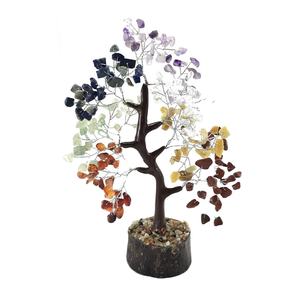 Árbol de piedras preciosas de siete Chakras de estilo de arte popular Natural 500 Chips cristal cuarzo ágata tallada India estatuilla para decoración feng shui - Product Image 6