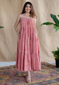 Fait à la main indien 100% coton imprimé fleuri Maxi robe élégante longue fête porter naturel doux personnalisé écologique mode - Product Image 2