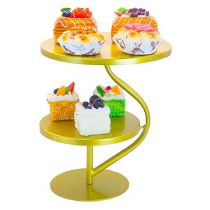 Soporte de pastel de 2 niveles con estilo nórdico Decoración Presentación elegante duradera Soporte de pastel clásico disponible al precio más bajo - Product Image 1