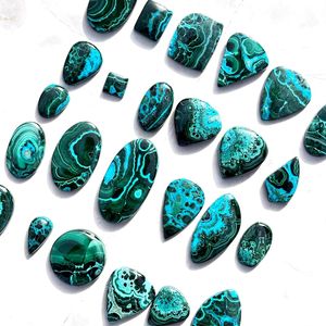 High Quality Chrysocolla Malachite Cabochon Lot For Sale Natural Rare Gemstone Bulk Wholesale Deal - Product Image 1