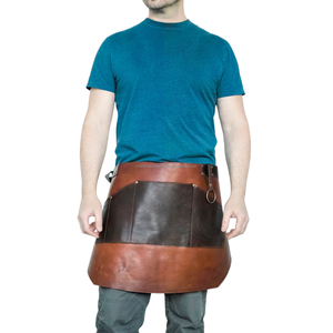 Tablier demi-bavoir en cuir véritable de haute qualité avec poche pour cuisine jardinage Salon barbecue chefs artisans pour professionnels - Product Image 1