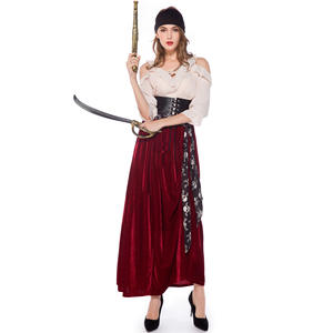 Haute qualité femmes Pirate capitaine marin Costume fête tenue gothique médiéval Halloween mascarade robe - Product Image 6