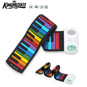 Pianoforte Arrotolabile a <span class=keywords><strong>49</strong></span> Tasti Arcobaleno, Tastiera Elettronica Pieghevole in Silicone, Strumento di Registrazione Portatile per Educazione e Regalo per Bambini - Product Image 4