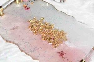 Bandeja de servicio de epoxi de resina duradera y elegante, ideal para el entretenimiento para el hogar, restaurante, Hotel, bandejas de servicio decorativas - Product Image 3