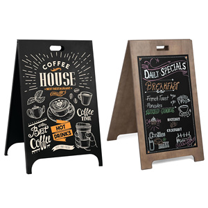 Panneau de menu pliable sur trottoir double face autoportant à l'extérieur du <span class=keywords><strong>tableau</strong></span> en bois - Product Image 5