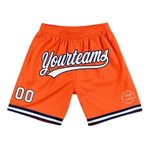Industrie Direct Engro Sportswear Short de basket-ball Personnalisé Orange Blanc-Marine Authentique Short de basket-ball Throwback - Product Image 1