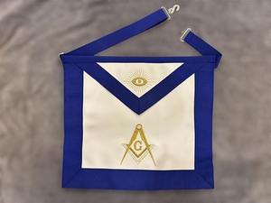 Past Master Masonic <b>Apron</b> <b>White</b> Synthetic Leather, Embroidered Emblem, Adjustable Belt Origin Imported - Product Image 5