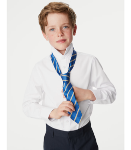 Camisas Escolares para Niños al por Mayor, Fáciles de Cuidar, Corte Ajustado, Tela Twill Resistente, Camisas Formales para Niños, Fabricante OEM Personalizado, Todo el Año - Product Image 1