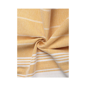 Amarillo blanco raya GOTS certificado secado rápido Decoración de cocina hecha a mano con 100% algodón sostenible bordado Material paños de cocina - Product Image 1