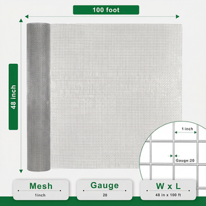 Grillage galvanisé 1 pouce 48 x 100 pieds, calibre 16, pour enclos à poulets et volailles - Product Image 2