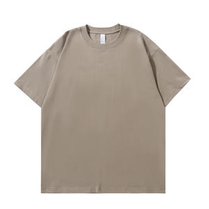 T-shirt en coton uni à manches courtes, surdimensionné, en vrac, poids lourd, impression de logo personnalisée, t-shirt vierge, taille plus, t-shirts pour hommes - Product Image 3