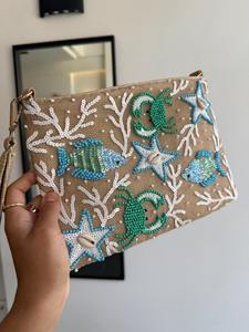 กระเป๋าถือลูกปัดผ้าฝ้ายสำหรับผู้หญิงดีไซน์ล่าสุดสำหรับงานปาร์ตี้ใช้ในราคาขายส่งจากอินเดีย - Product Image 2