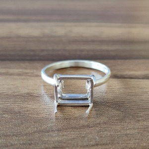 Anillo Rectangular de Plata de Ley 925, Nuevo Modelo 2025, para Manualidades, Base para Engaste de Piedras Preciosas, Anillo Vacío para Mujer - Product Image 1