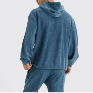 Nuevo estilo 2025, chándales de lavado ácido de Color sólido de alta calidad, ropa deportiva para correr, conjunto de dos piezas, chándal informal de lavado ácido para hombres - Product Image 6