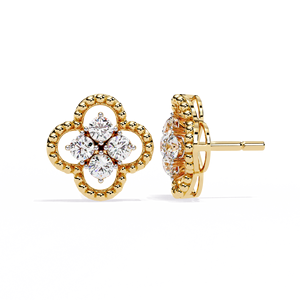 Boucles d'oreilles en diamant de laboratoire en or 14 carats de qualité supérieure VVS 0.85CT Round Cut D E IGI Certified Studs Rose Yellow White Gold Jewelry - Product Image 5