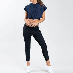 Women's Quick Dry OEM Sports Gym Crop <b>Top</b> Hoodies Loose Fit <b>Mesh</b> <b>Mesh</b> Patchwork <b>Tops</b> for Women - Product Image 2