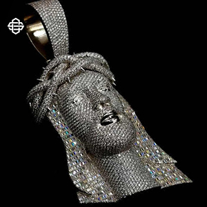 Personalizado Hiphop completo diamante Jesús pieza colgante Iced Out Bling religioso rapero collar accesorio para hombres hecho de aleación - Product Image 3