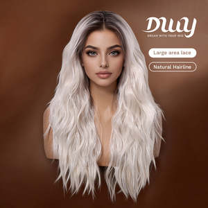 Corinna C-DWY <b>Wig</b> <b>Long</b> Curly Blonde 134 Free Part with Transparent Dark Roots Free Part Dark Roots Blonde <b>Wig</b> - Product Image 2