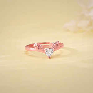 Elegante Anillo de Diamantes con Diseño de Ciervo en Plata 925 y Oro Rosa - Product Image 6