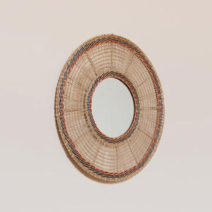 <b>Small</b> braided seagrass <b>mirror</b> open weave sea grass raffia <b>mirrors</b> indoor space decor centerpiece - Product Image 2