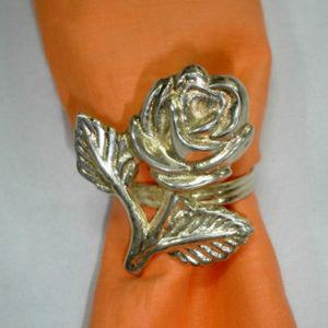 Qualité supérieure Meilleure vente Anneaux de serviette en relief Rose Fleur Designer Plaqué or Rond de serviette - Product Image 3