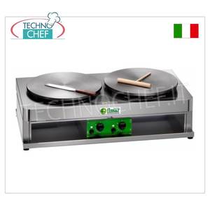 Technochef - Crêpière professionnelle à gaz, 2 plaques en fonte de 400 mm, Mod. CRP400G2 - Product Image 1