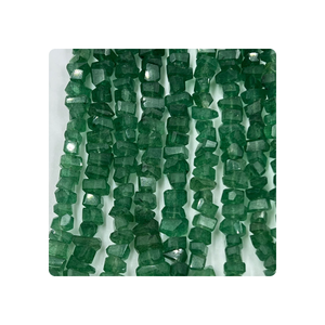 Cuentas de pepitas facetadas de cuarzo fresa verde Premium de 8 pulgadas 12-15 MM aprox. 12-15mm aprox. Fabricación de joyas, precio de fábrica - Product Image 4