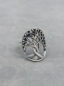 Direct Factory Price Handmade Classic Men's Ring New Style <b>Tree</b> Life Jewelry Bezel Setting Inlay Fashion Accessory for Parties - Product Image 2