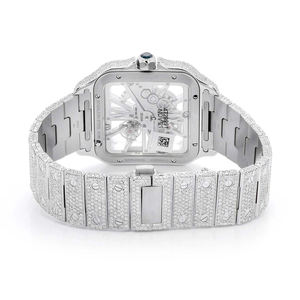 Reloj de Hombre de Lujo, Estilo Antiguo, para Negocios, con Cristal de Moissanita, Acero Inoxidable, Cuadrado, Cuarzo, 41 mm, Estilo Hip Hop - Product Image 6
