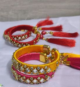 Indian <b>Wedding</b> Bangle Set With Stones & Pearl Work <b>Wedding</b> Bangles Indian Jewelry Bridal Bangles <b>Wedding</b> Navratri Bollywood - Product Image 2