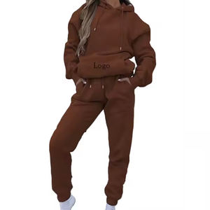 Chándales de lana de algodón 100% de alta calidad para mujer, chándales cómodos de Color para el sudor, ropa informal para mujer - Product Image 6