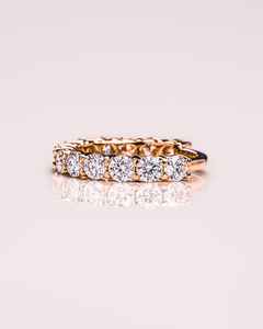 SHIVPATH nouveauté 14k or massif bande de mariage incolore coupe ronde Moissanite diamant lunette ensemble bague pour fiançailles - Product Image 2