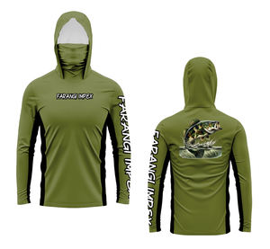 เสื้อฮู้ดดี้ลายปลา แห้งเร็ว ป้องกันแบคทีเรีย เสื้อฮู้ดออกกำลังกายสำหรับผู้ชาย แห้งเร็ว น้ำหนักเบา แนวสปอร์ต ลำลอง แขนยาว - Product Image 2