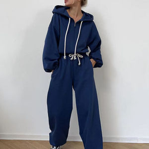 Dernière conception d'ensemble de sport personnalisé pour femmes automne ensemble de sport vierge pour femmes 100% coton ensemble de sport à capuche et pantalon - Product Image 4