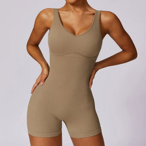 Combinaison sexy sans manches pour femme avec contrôle du ventre, matière en lycra sans couture - Vêtements de sport de haute qualité - Product Image 4