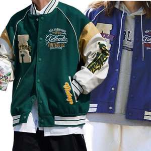 Chaqueta Varsity Personalizada de Alta Calidad para Hombre, Estilo Hip Hop, Cuello Alto, Logotipo Personalizado en la Parte Delantera, Otoño-Invierno 2025 - Product Image 4