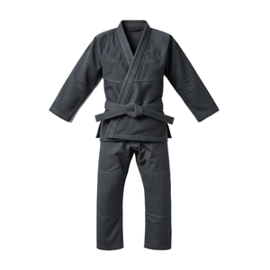 Ensemble d'uniformes de judo gris en tissu perlé modal 450 GSM, durable, respirant, séchage rapide, pantalon robuste, entraînement, OEM personnalisé, arts martiaux - Product Image 4