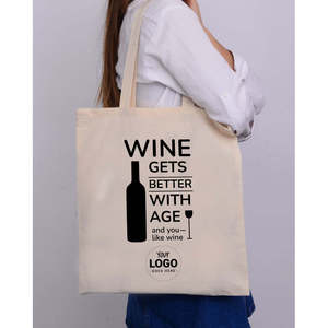 Sacs fourre-tout pour vignerons avec motif 'Le vin s'améliore avec le temps', couleur unie, pour les amateurs de vin - Product Image 1