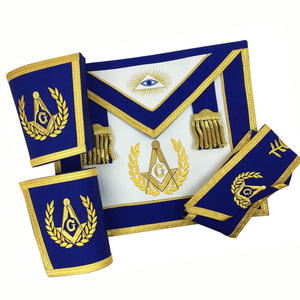 Masonic Regalia Plain <b>White</b> <b>Apron</b> Masonic MM PM Customized Plain or Embroidered Custom Ribbon Chalar Masonic <b>Apron</b> for Men - Product Image 6