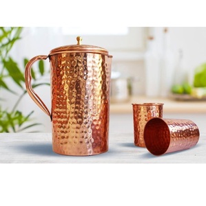 Pichet à eau en cuivre vintage élégant, carafe artisanale avec gravure fine, style antique, pichet à eau en cuivre pour la cuisine et la table à manger - Product Image 6