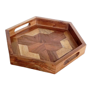 Plateau de service rectangulaire en bois au design moderne pour la maison, l'hôtel, le café - Ensemble décoratif multi-pièces - Product Image 5